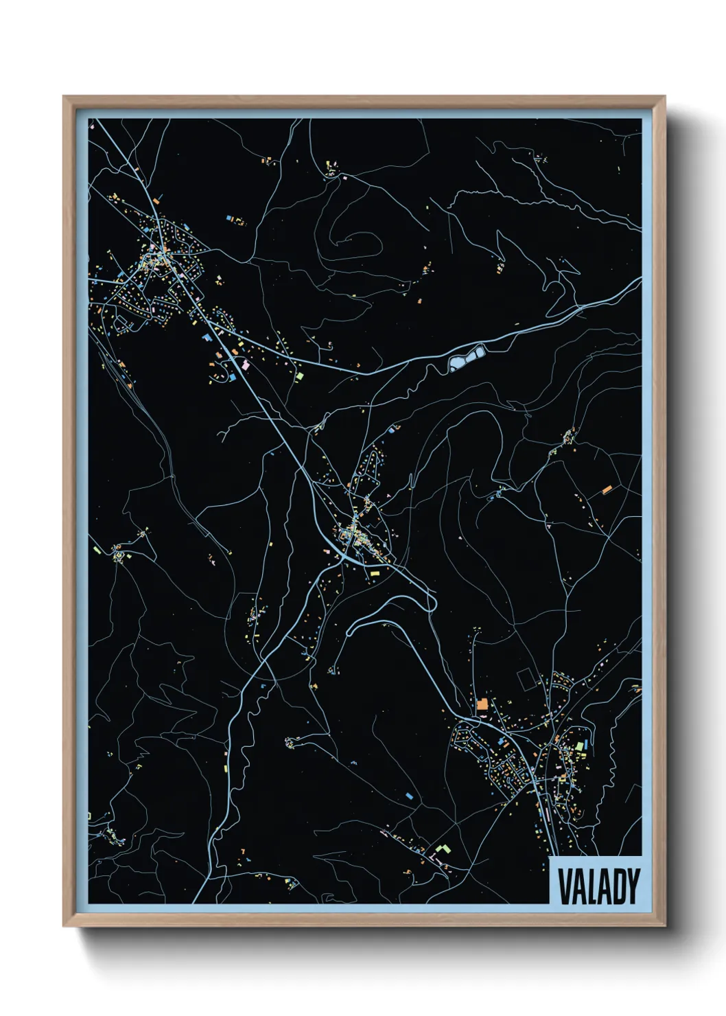 Une affiche de carte sur Valady