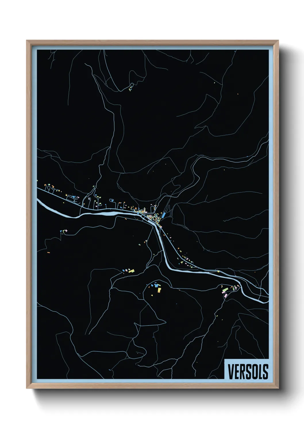 Une affiche de carte sur Versols