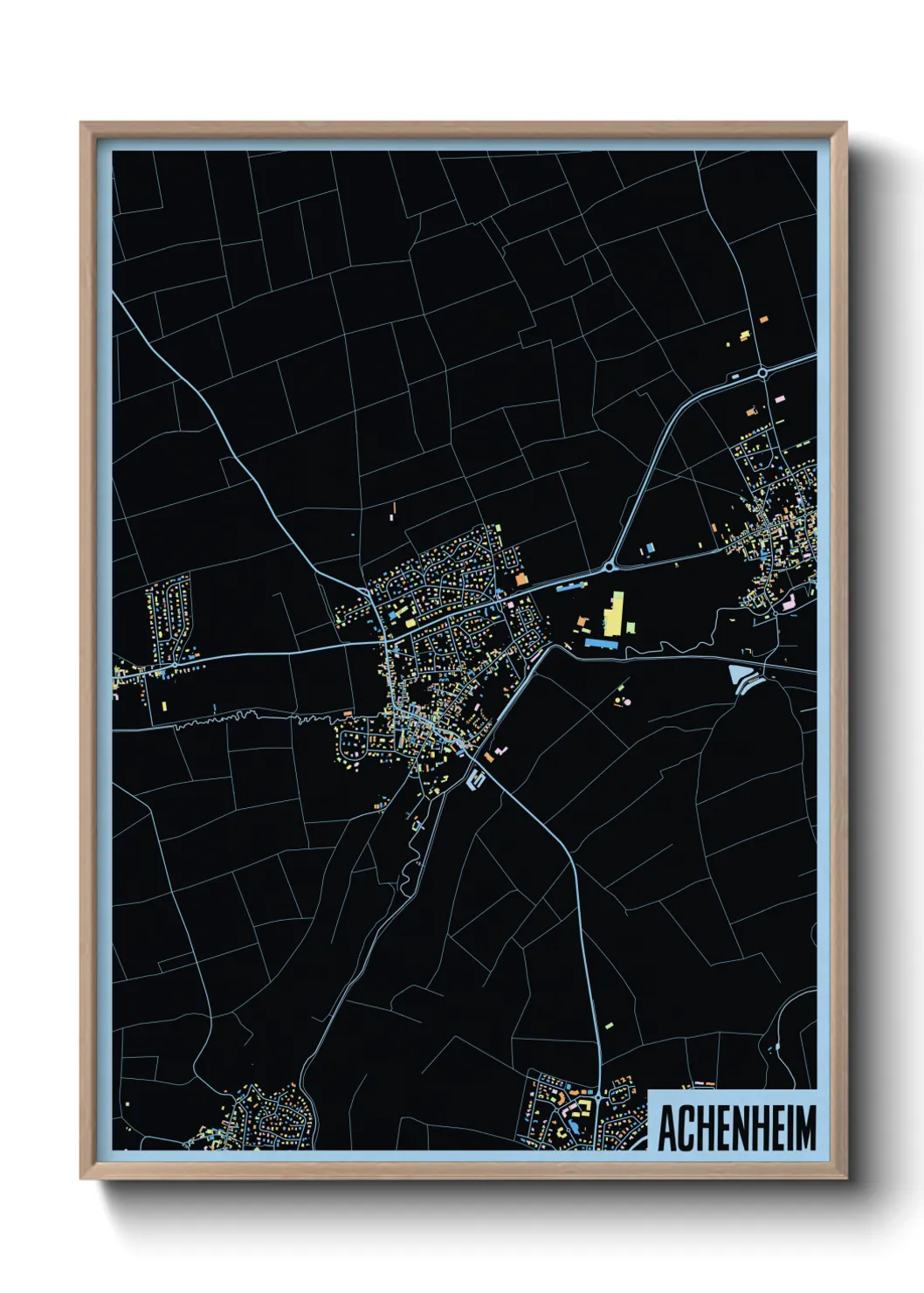 Une affiche de carte sur Achenheim