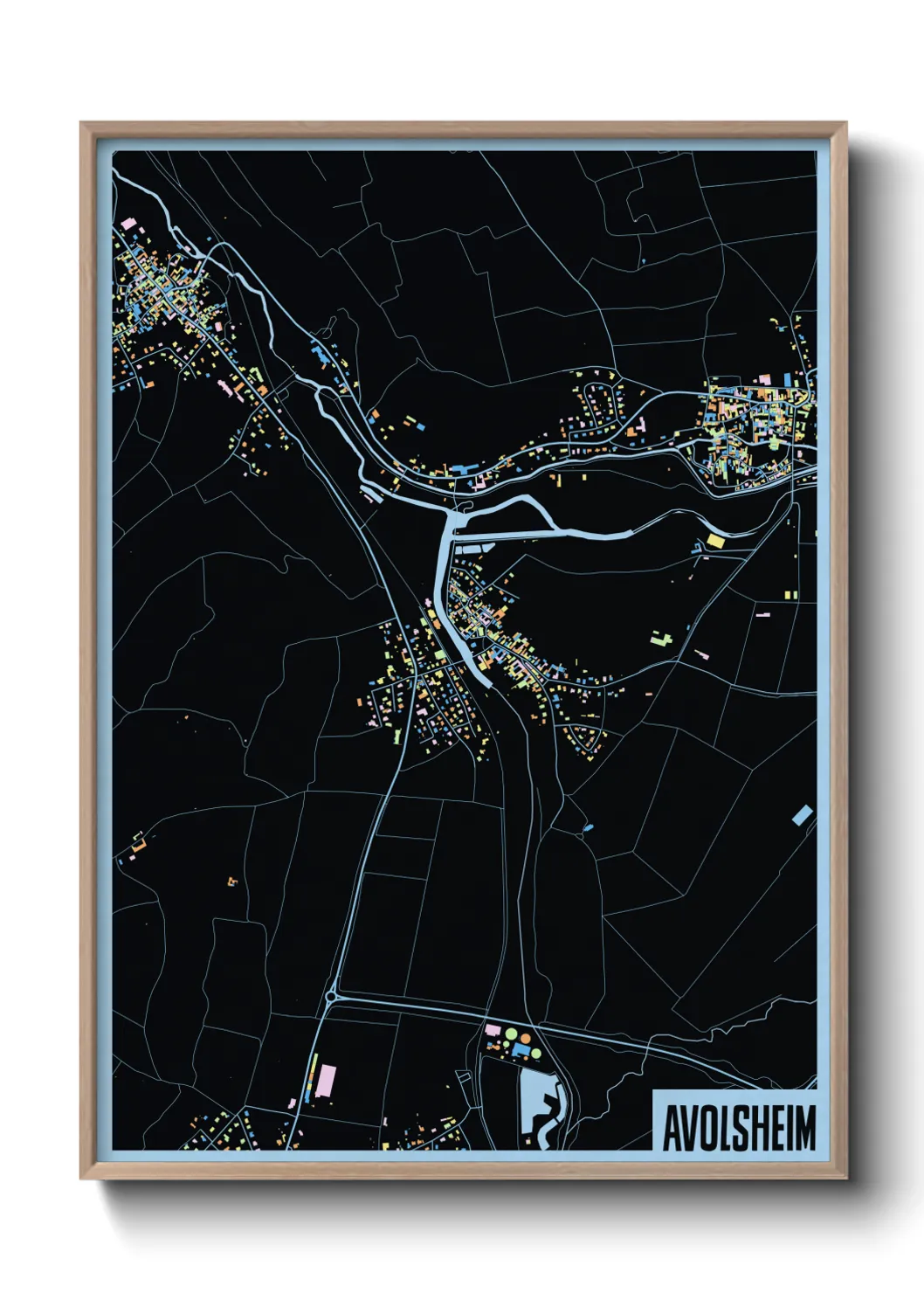 Une affiche de carte sur Avolsheim