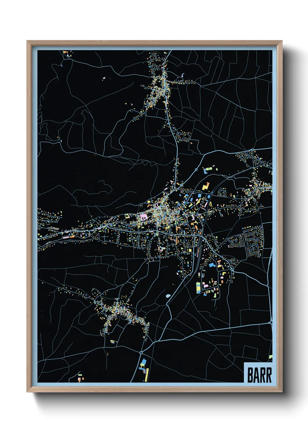 Une affiche de carte sur Barr