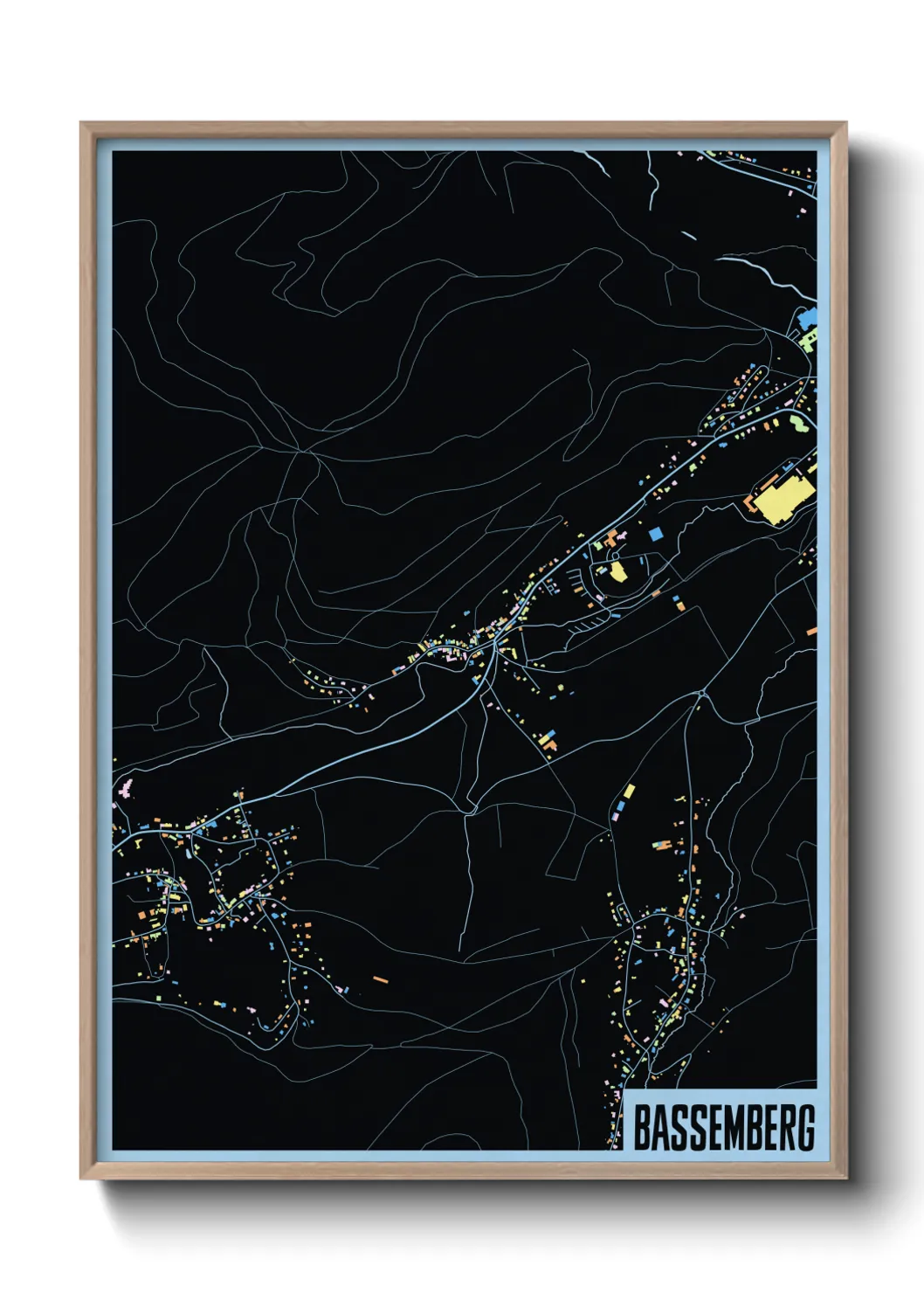 Une affiche de carte sur Bassemberg