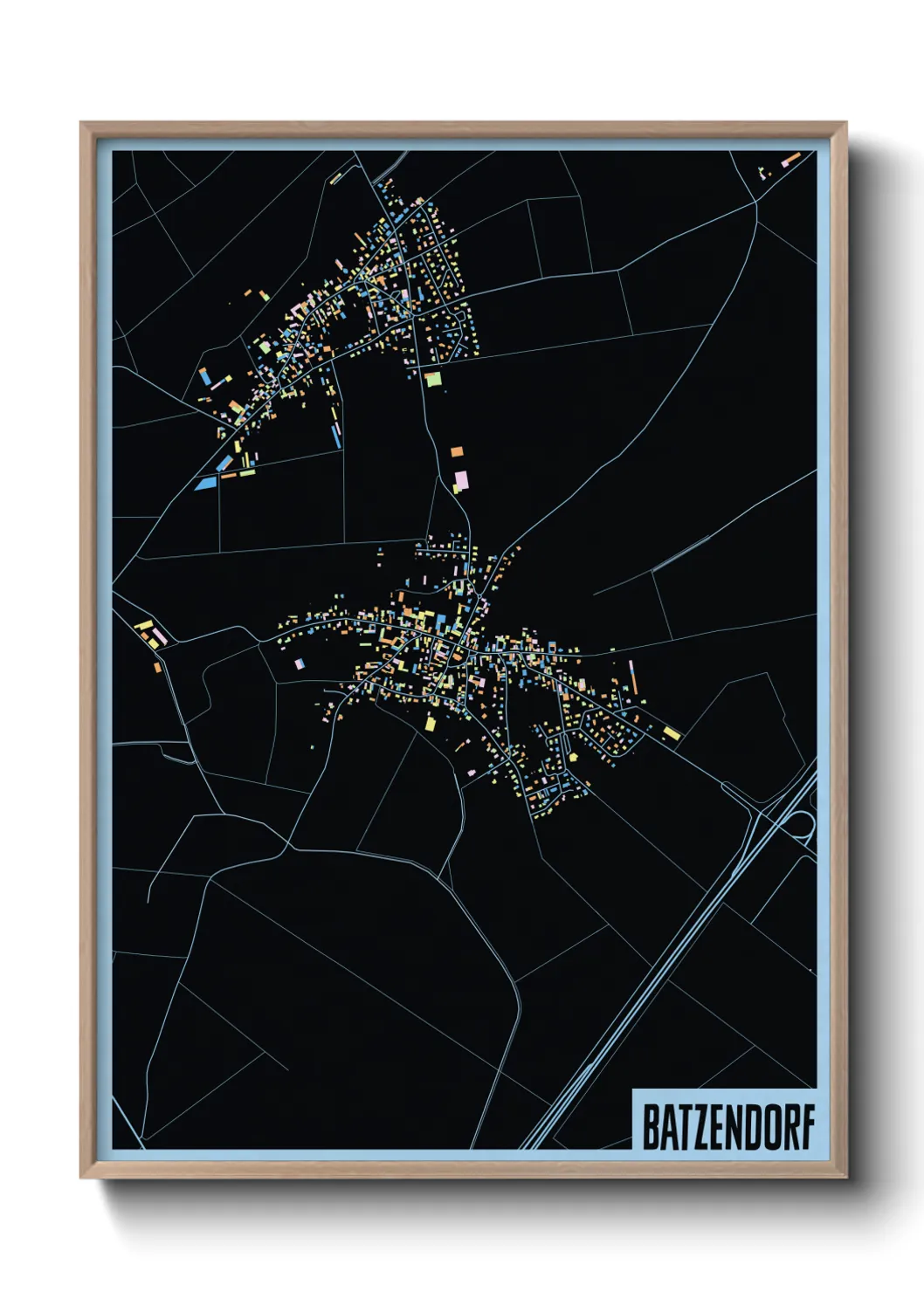 Une affiche de carte sur Batzendorf