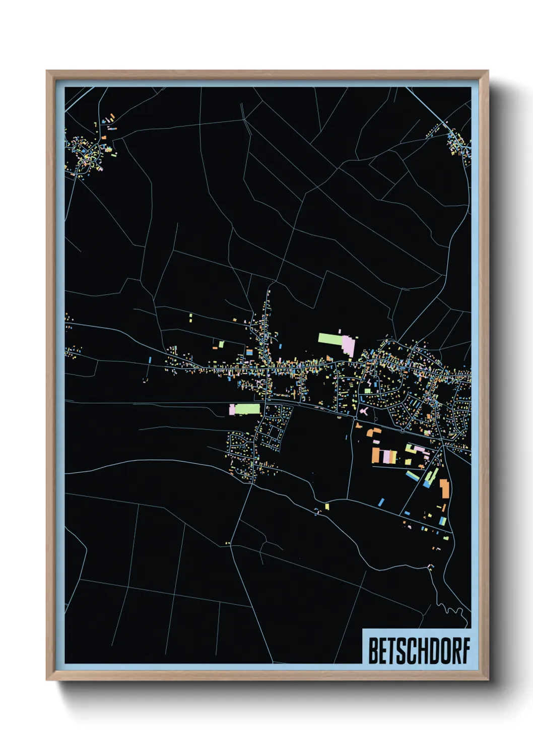 Une affiche de carte sur Betschdorf