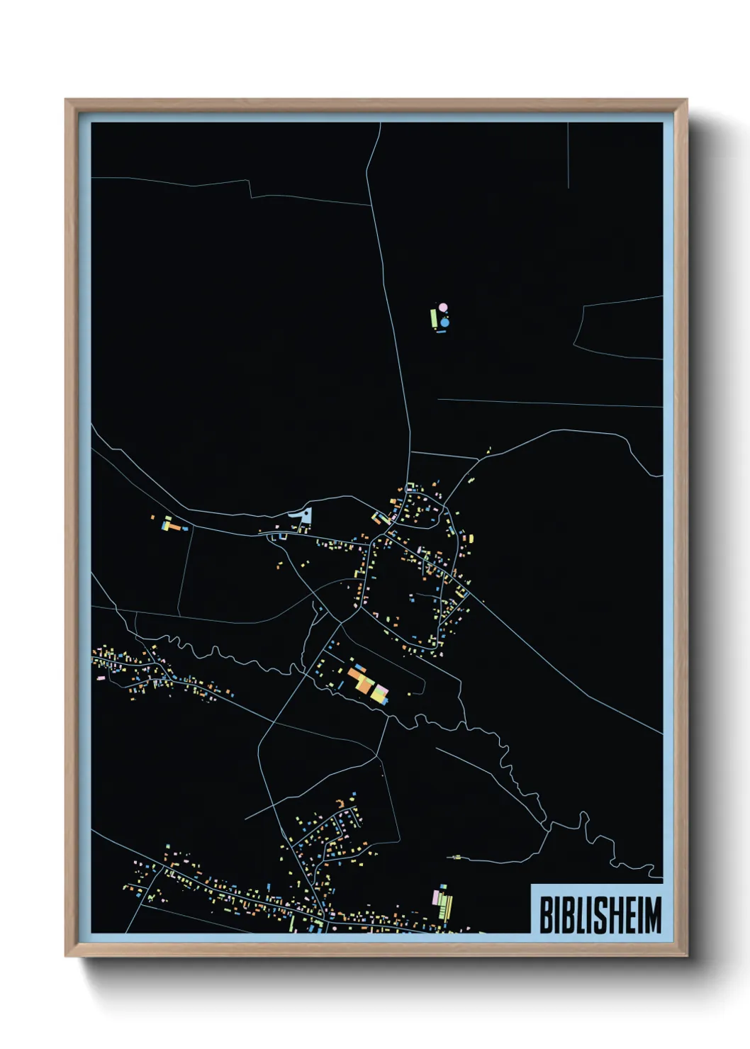 Une affiche de carte sur Biblisheim