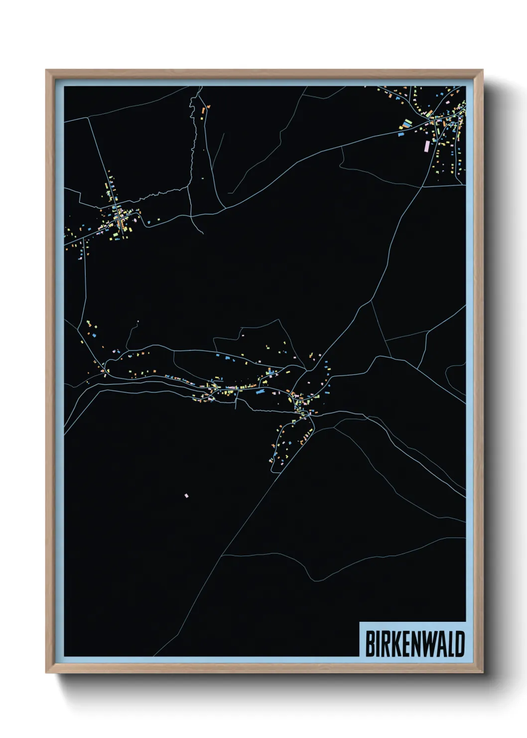 Une affiche de carte sur Birkenwald