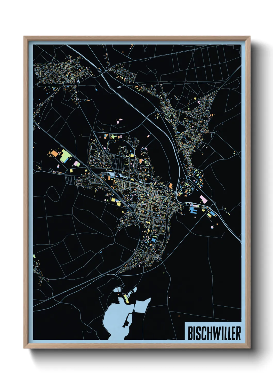 Une affiche de carte sur Bischwiller