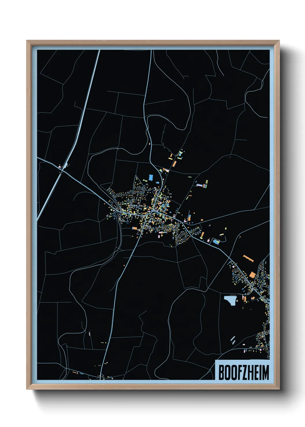 Une affiche de carte sur Boofzheim