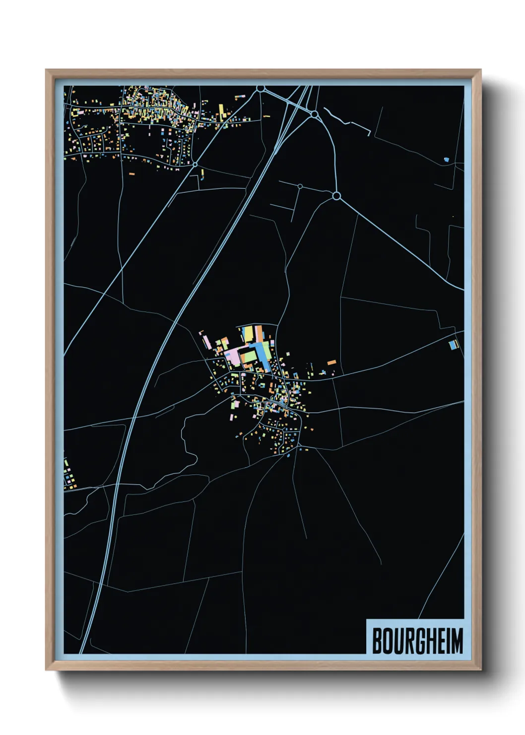 Une affiche de carte sur Bourgheim