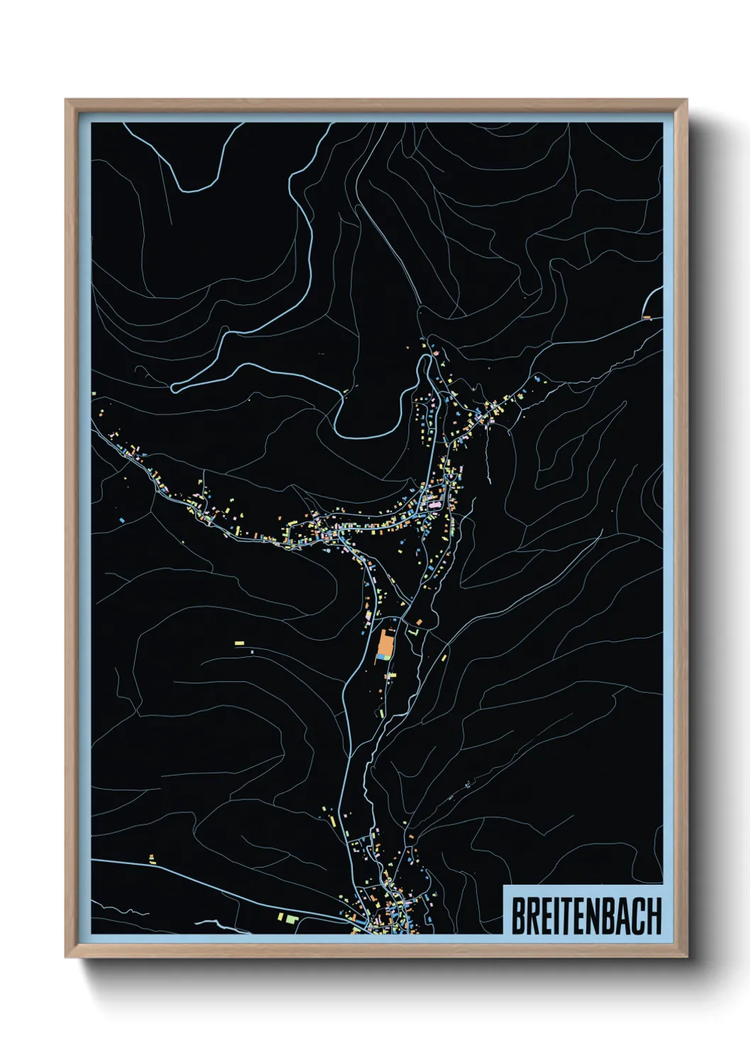 Une affiche de carte sur Breitenbach