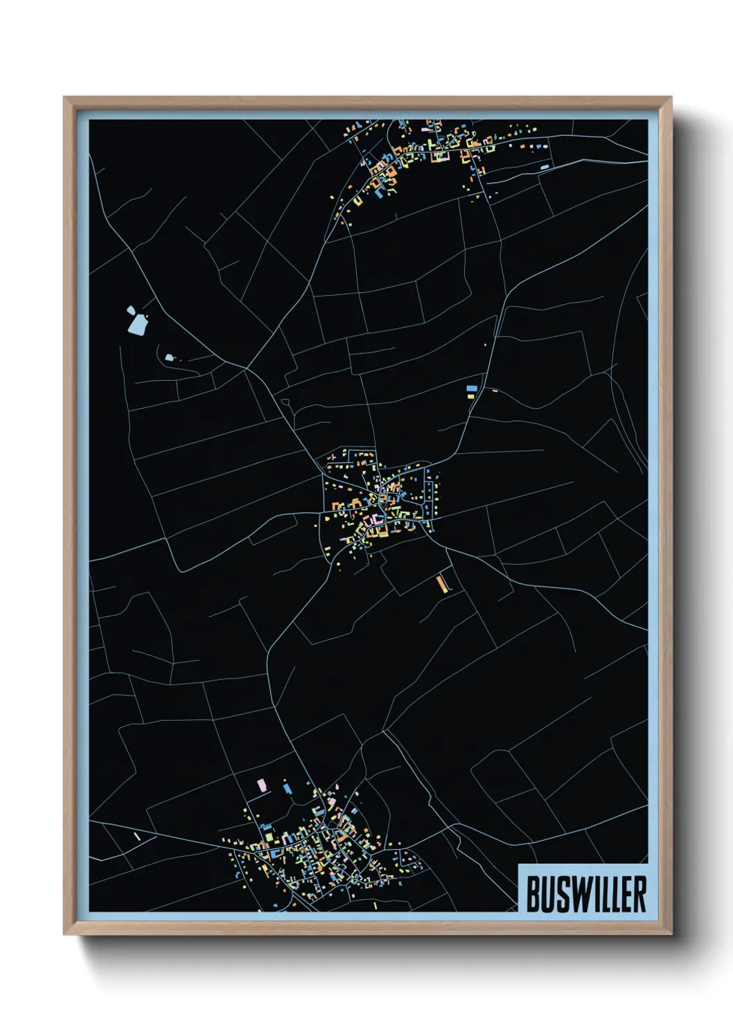 Une affiche de carte sur Buswiller