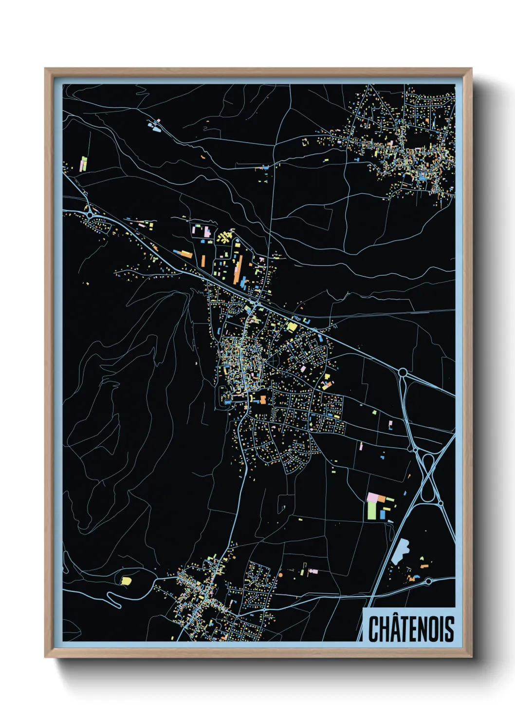 Une affiche de carte sur Châtenois