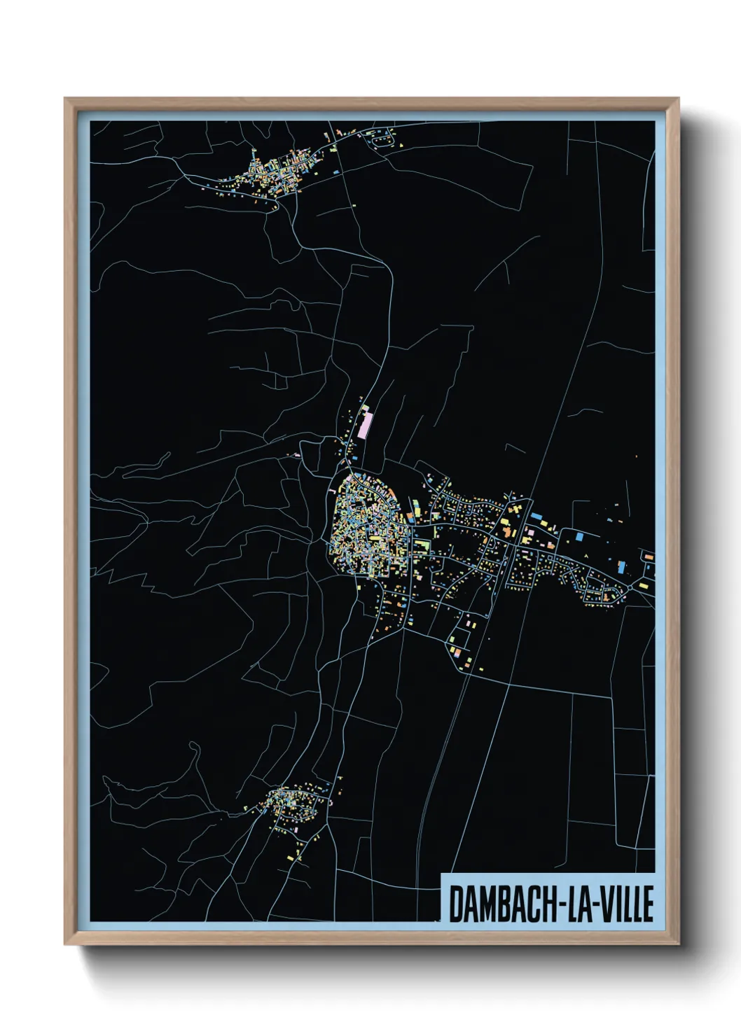 Une affiche de carte sur Dambach-la-Ville