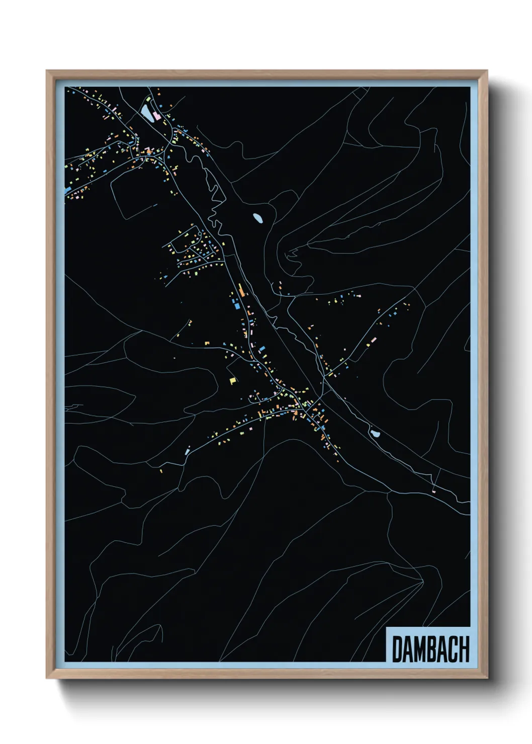 Une affiche de carte sur Dambach