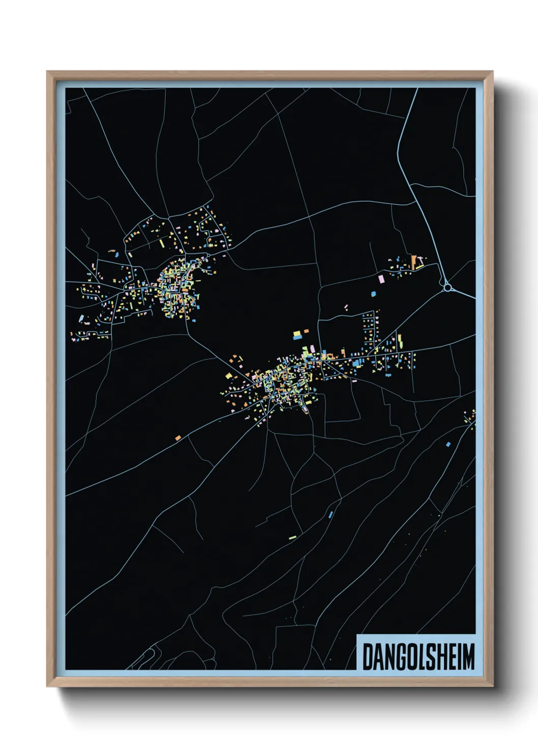 Une affiche de carte sur Dangolsheim