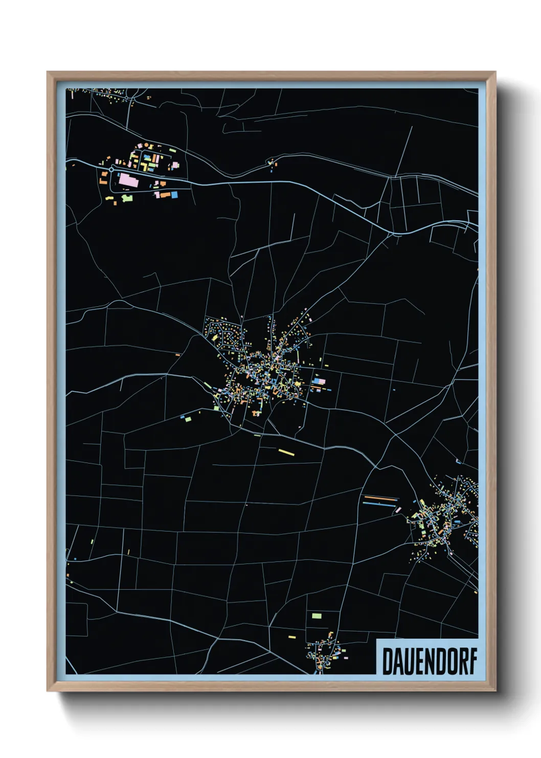 Une affiche de carte sur Dauendorf