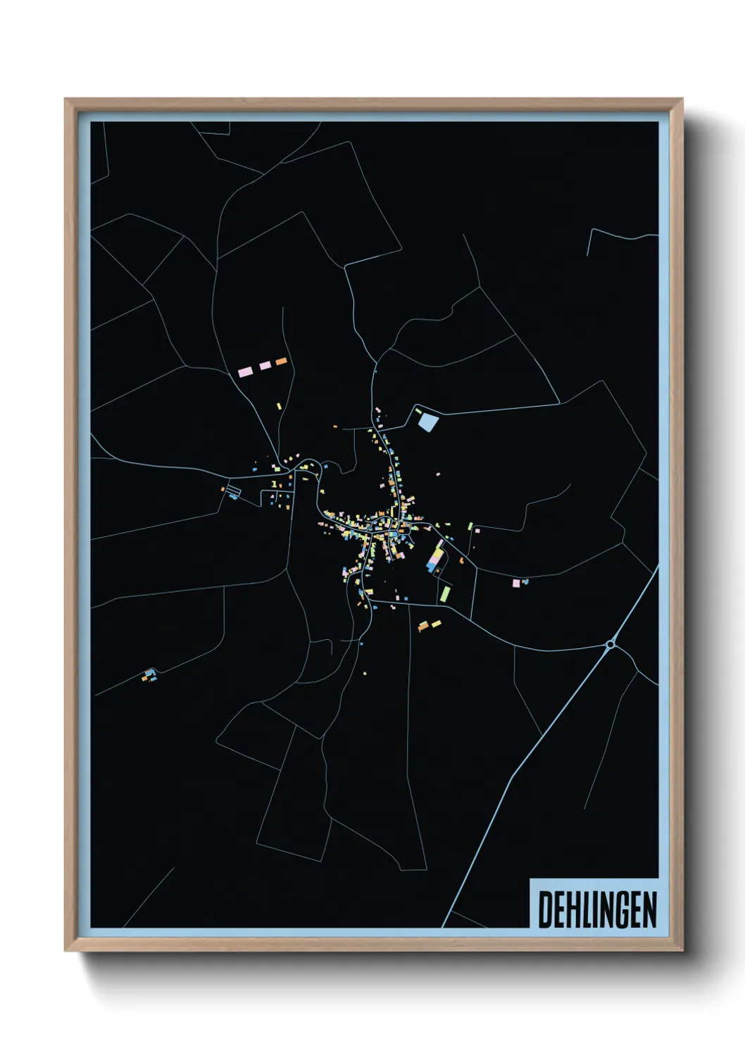 Une affiche de carte sur Dehlingen