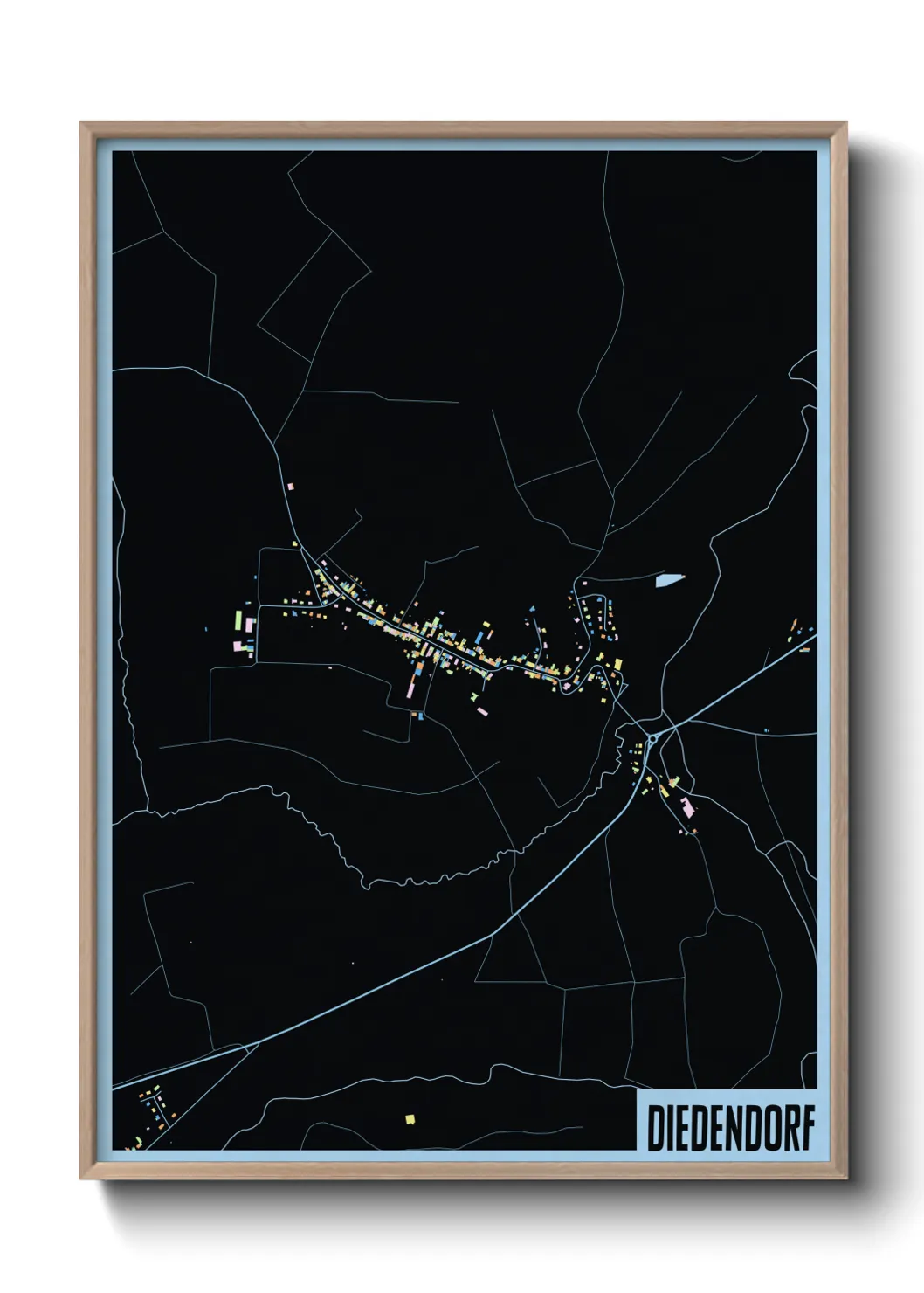 Une affiche de carte sur Diedendorf