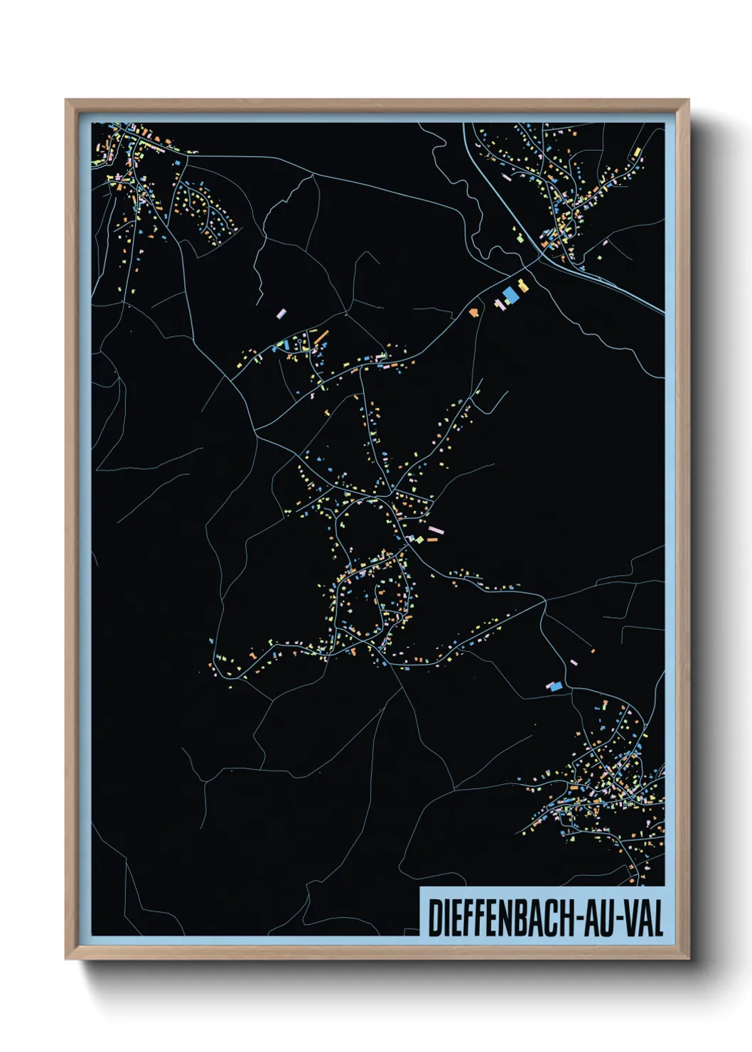Une affiche de carte sur Dieffenbach-au-Val