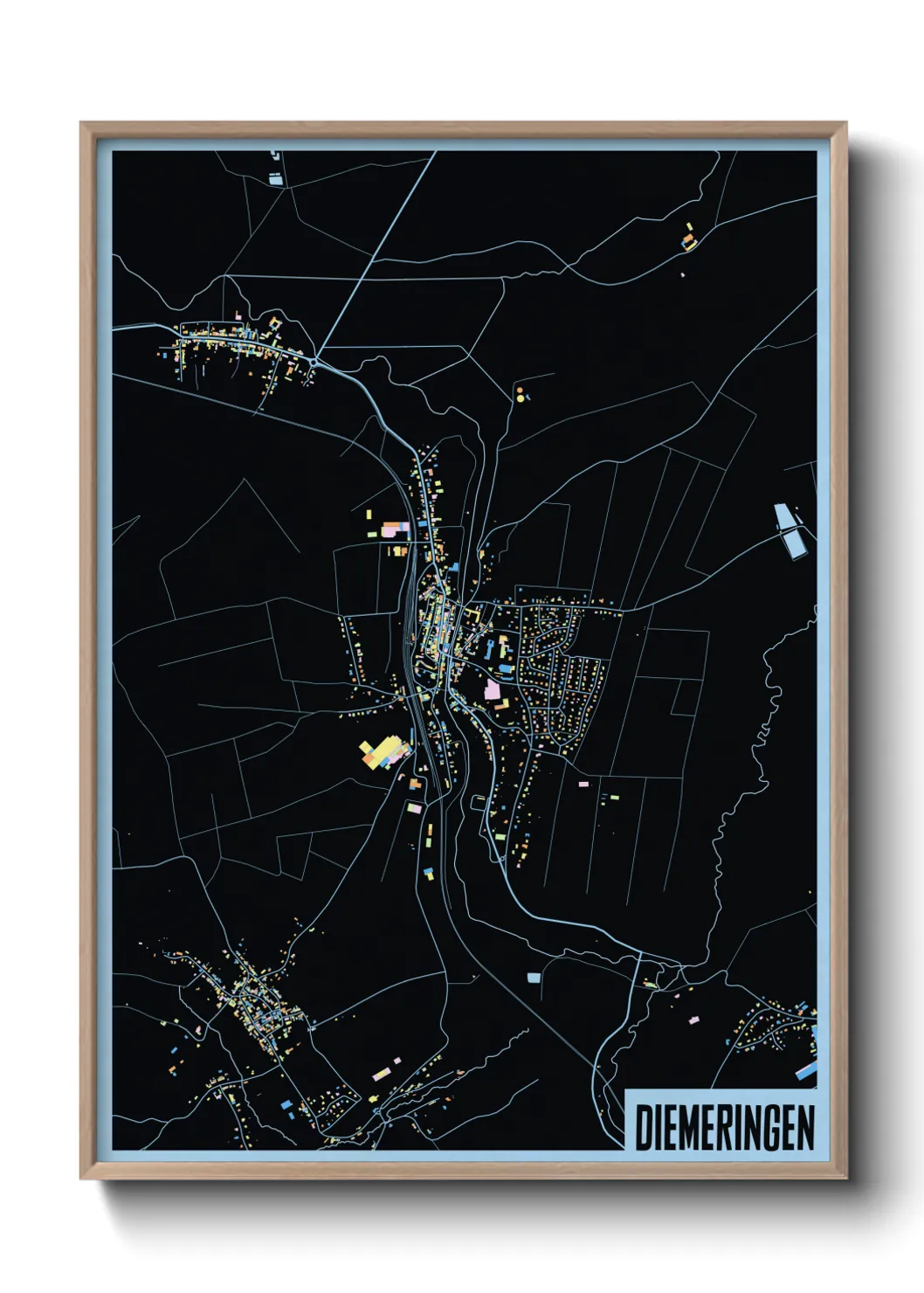 Une affiche de carte sur Diemeringen