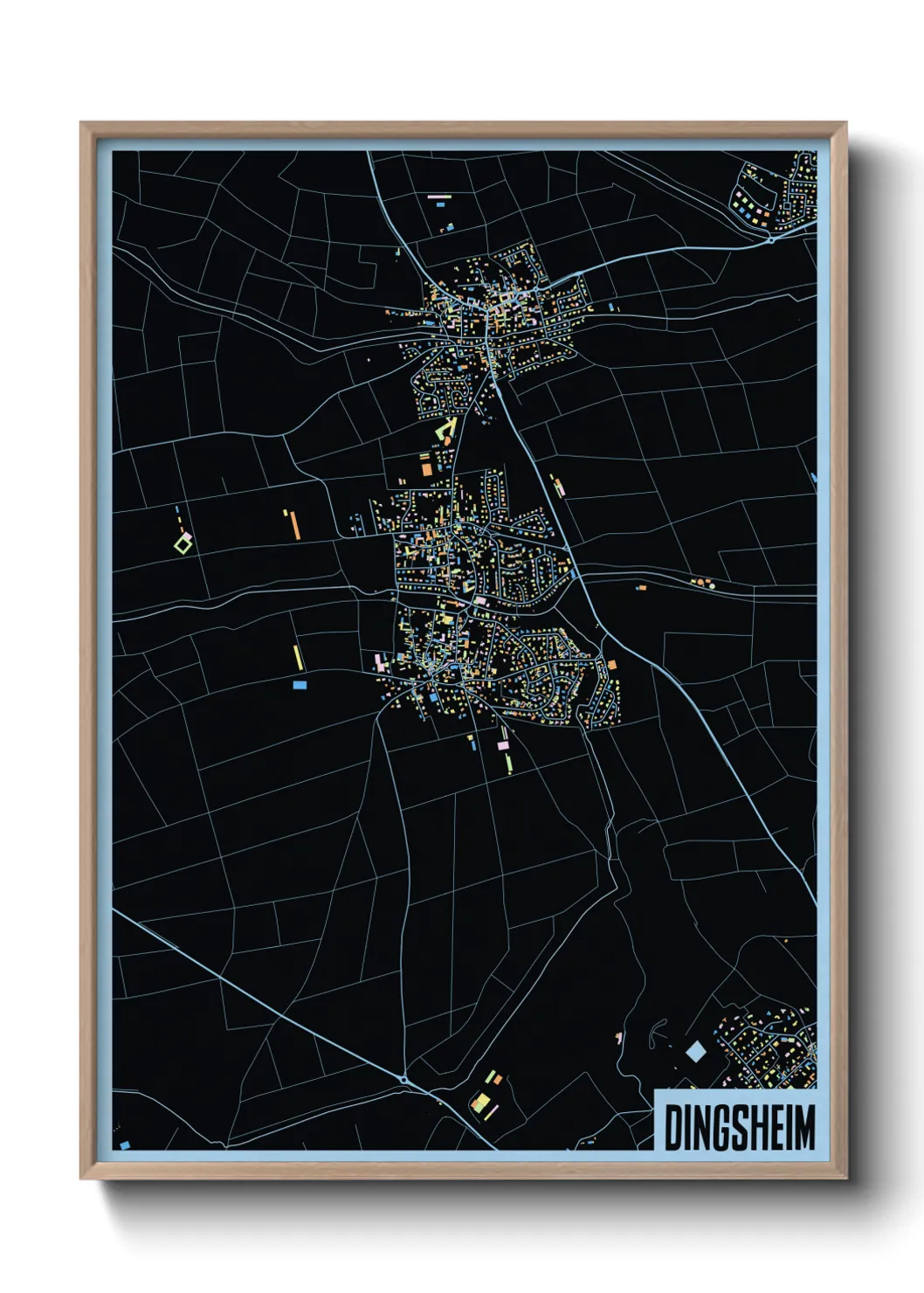 Une affiche de carte sur Dingsheim