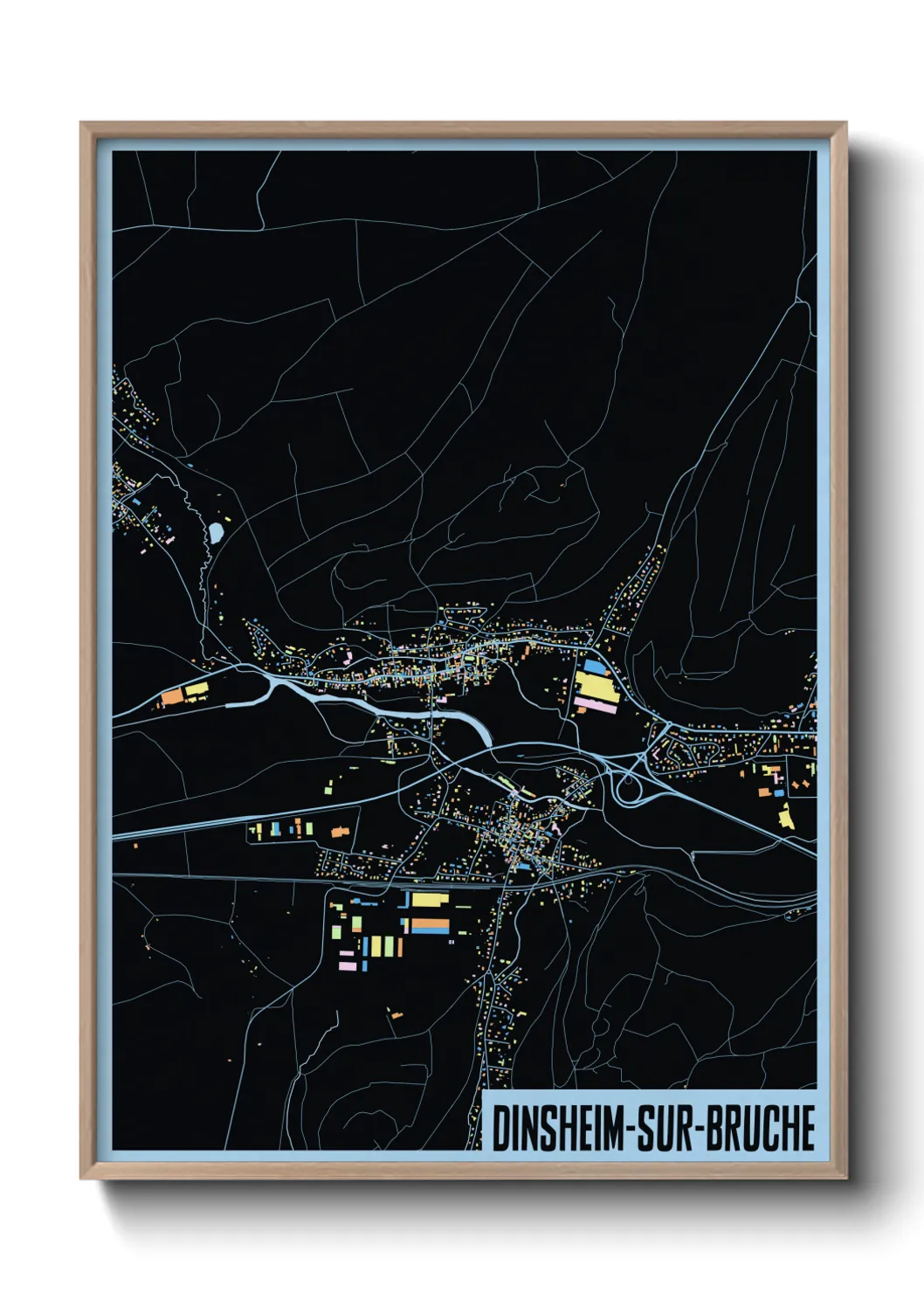 Une affiche de carte sur Dinsheim-sur-Bruche