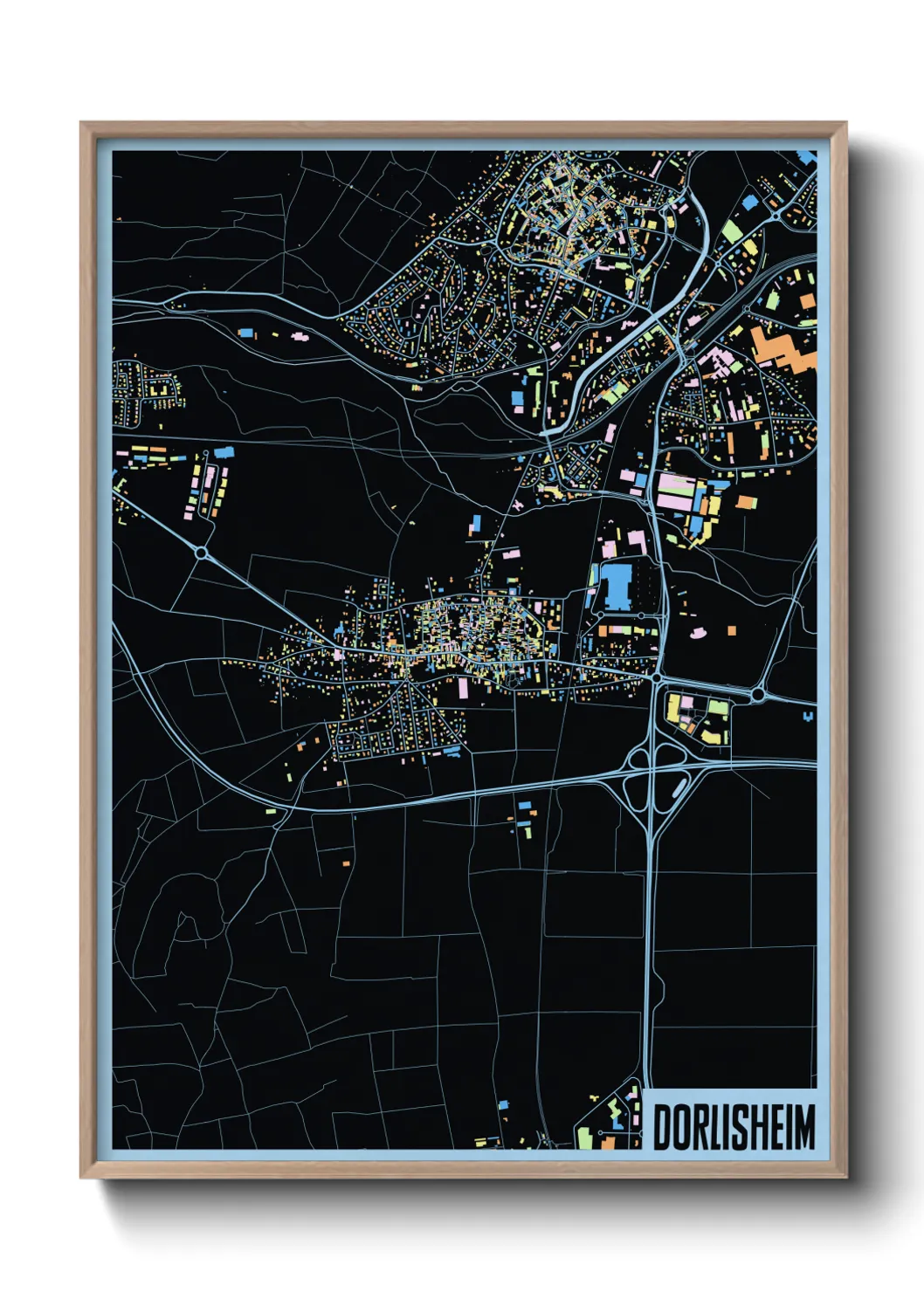 Une affiche de carte sur Dorlisheim