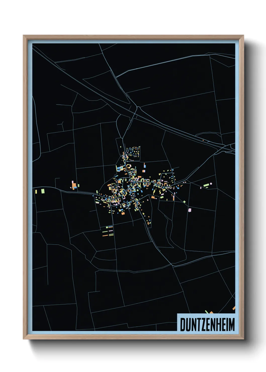 Une affiche de carte sur Duntzenheim