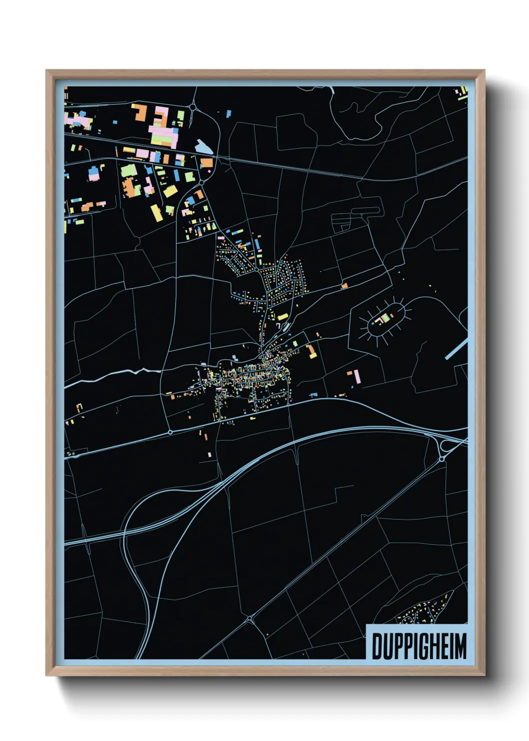 Une affiche de carte sur Duppigheim