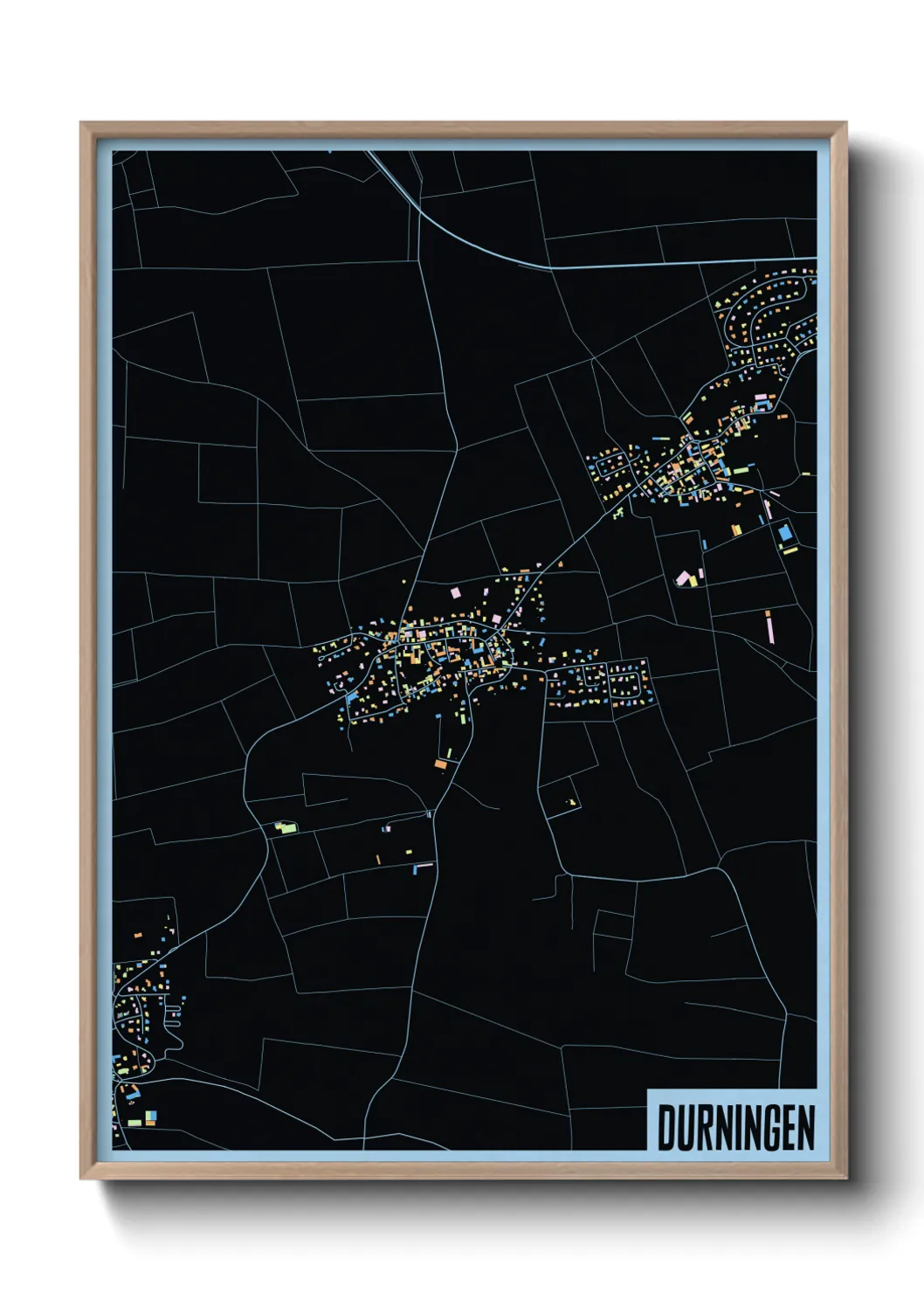 Une affiche de carte sur Durningen