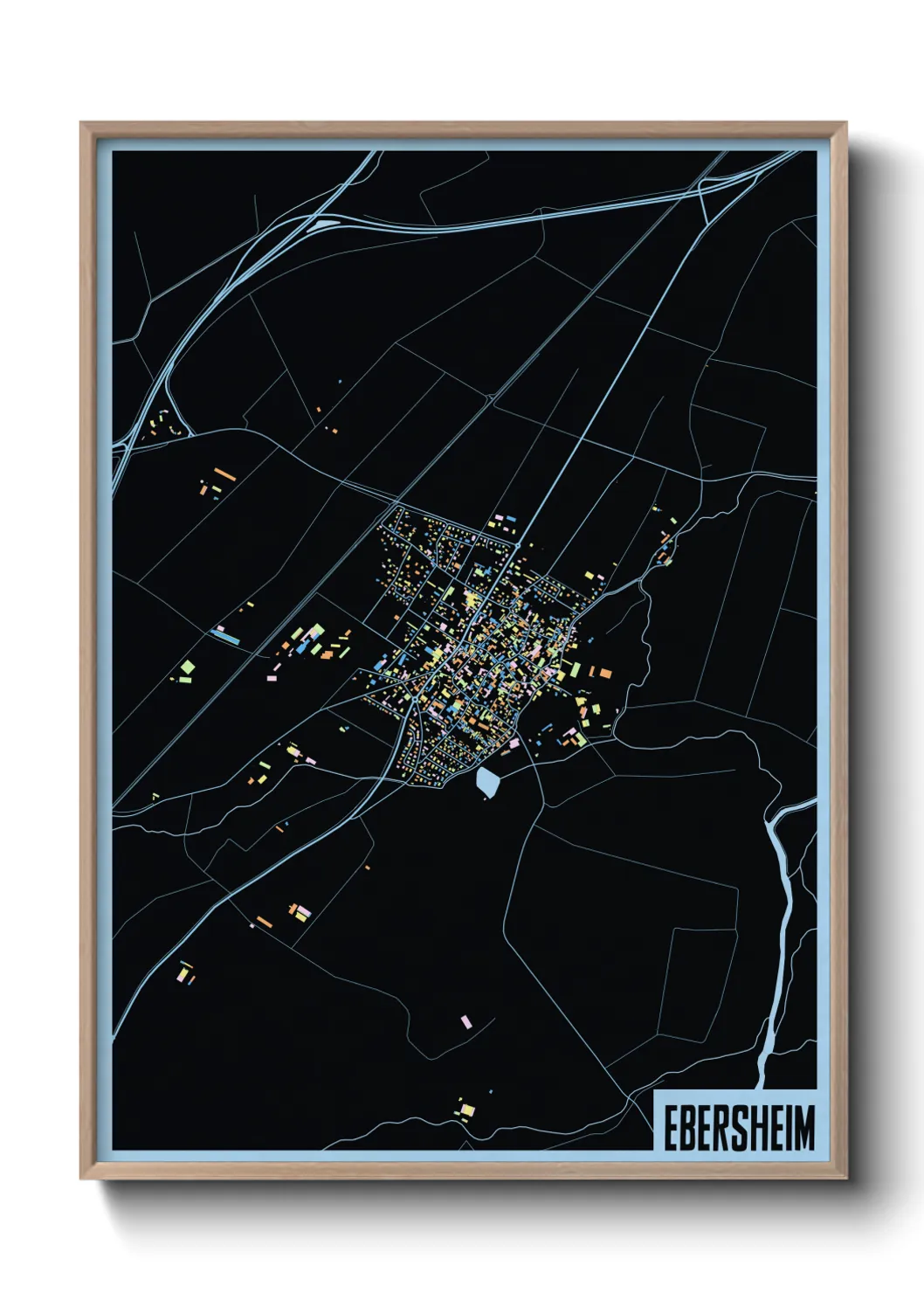 Une affiche de carte sur Ebersheim