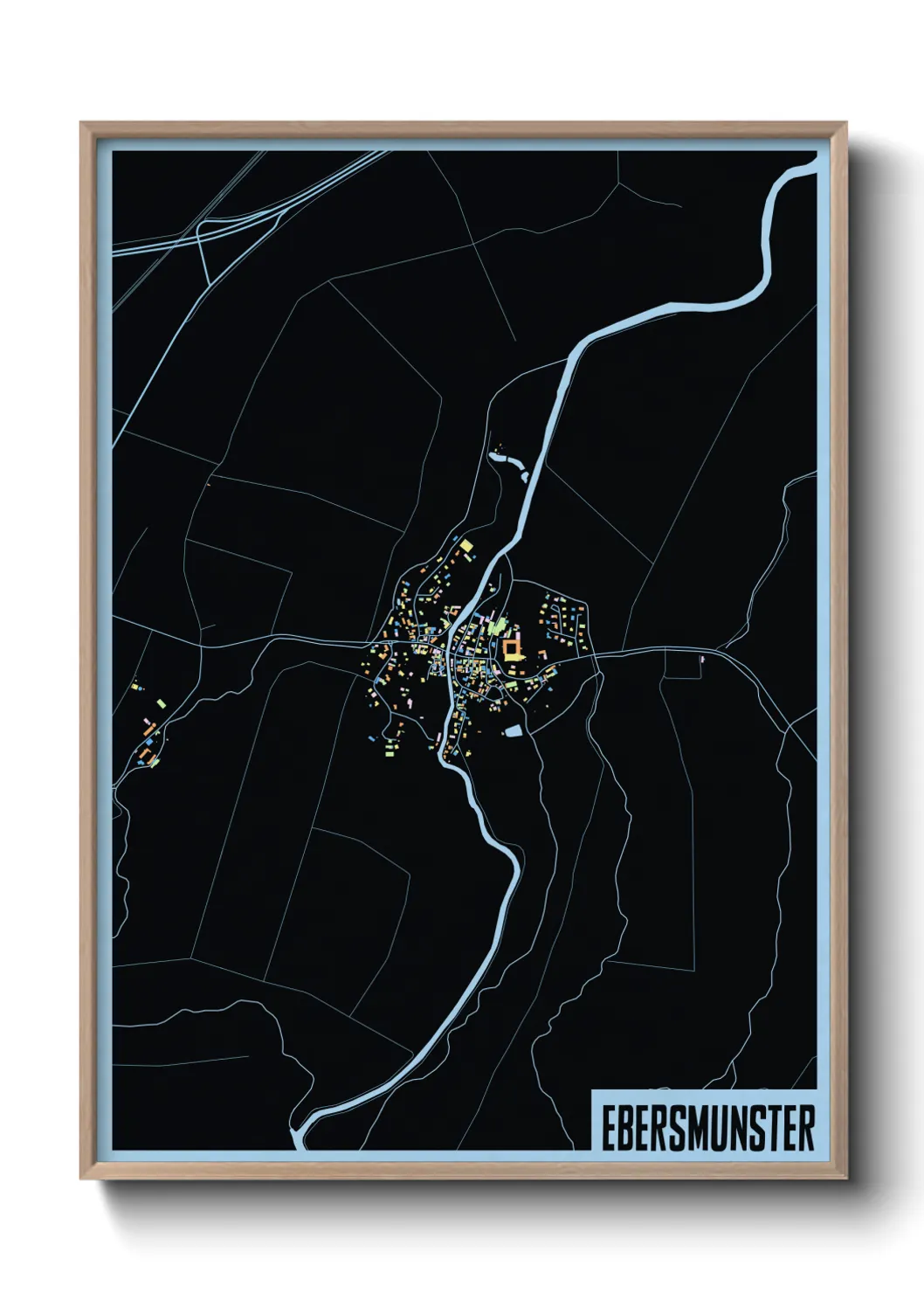 Une affiche de carte sur Ebersmunster