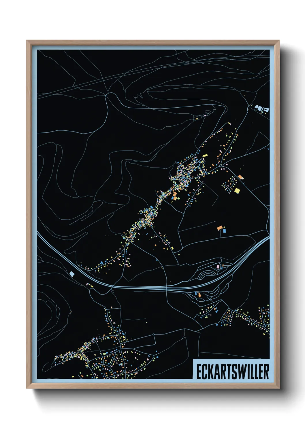 Une affiche de carte sur Eckartswiller