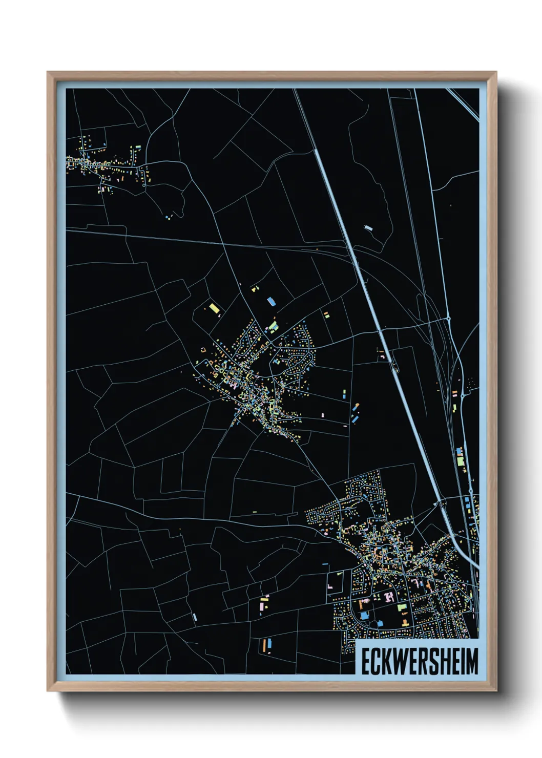 Une affiche de carte sur Eckwersheim