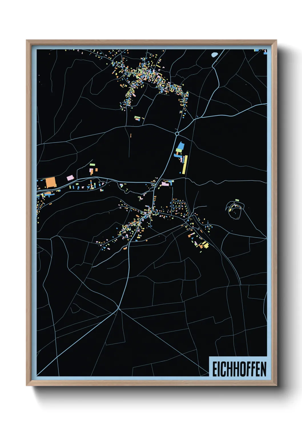 Une affiche de carte sur Eichhoffen