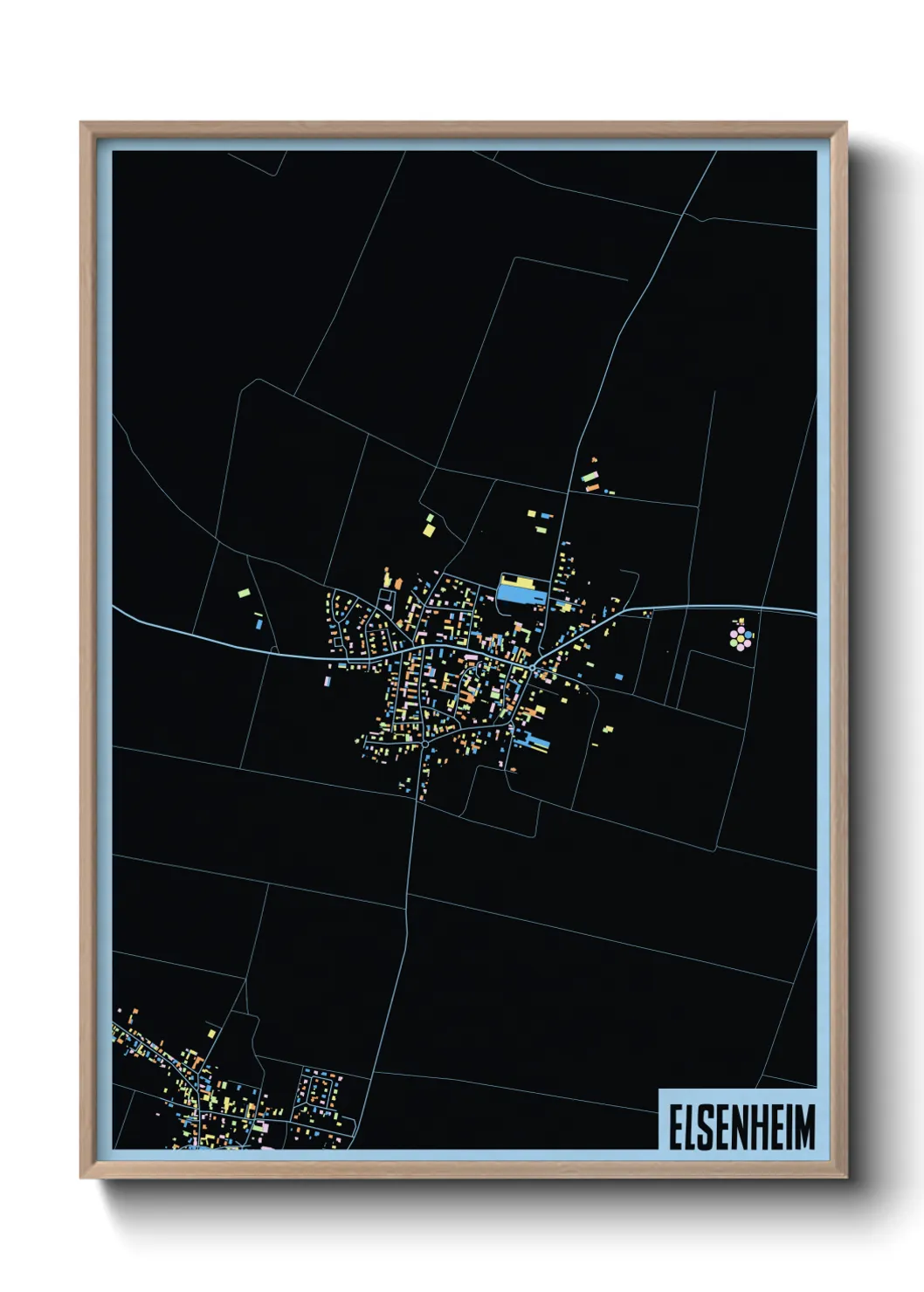 Une affiche de carte sur Elsenheim
