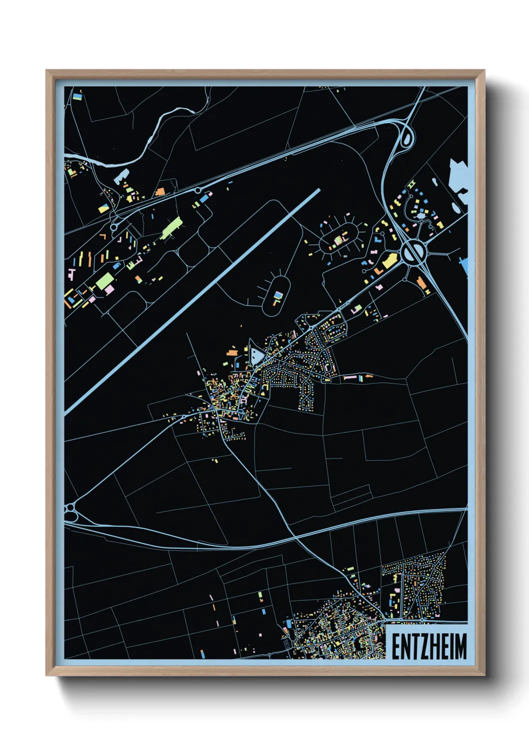 Une affiche de carte sur Entzheim