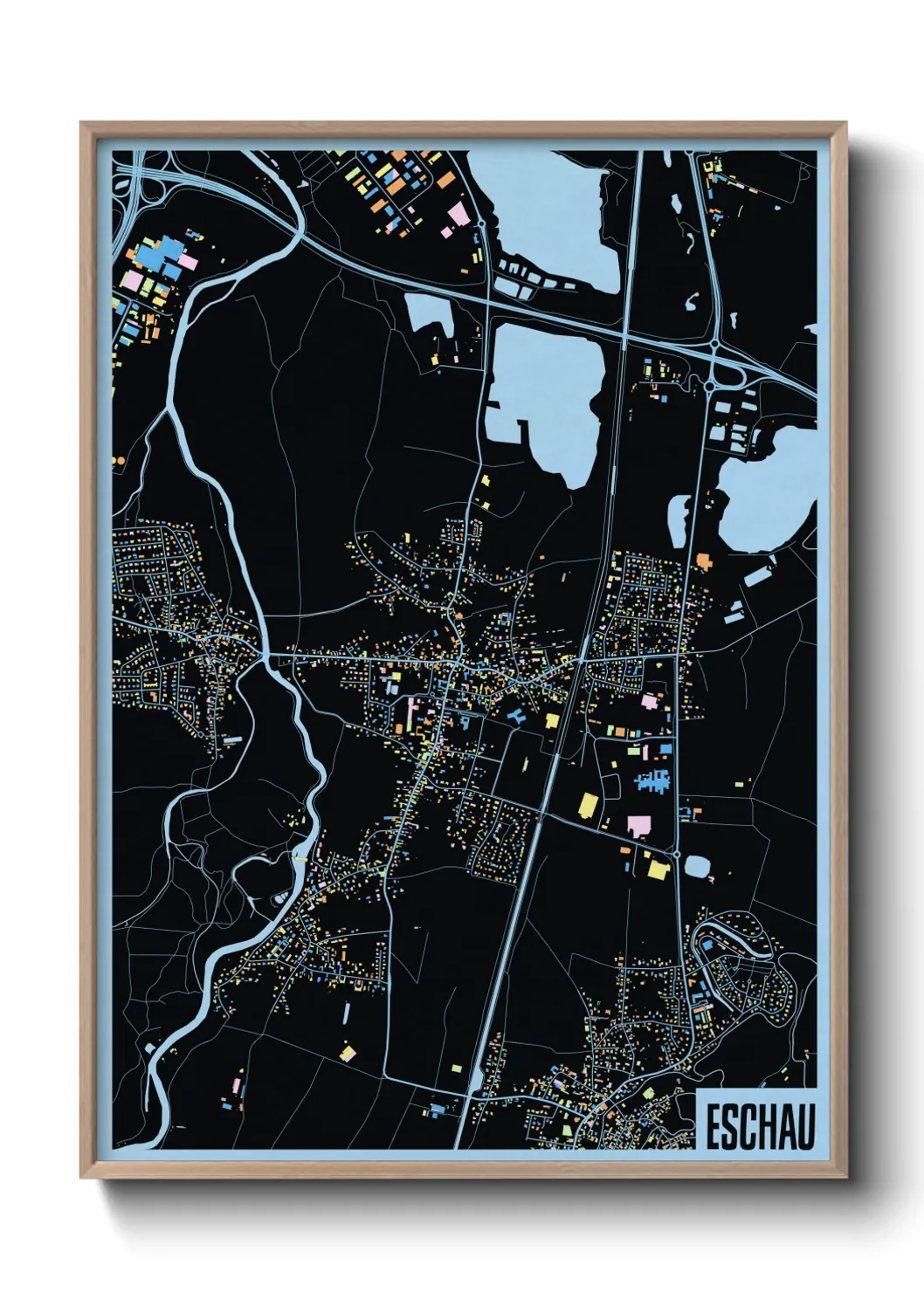 Une affiche de carte sur Eschau