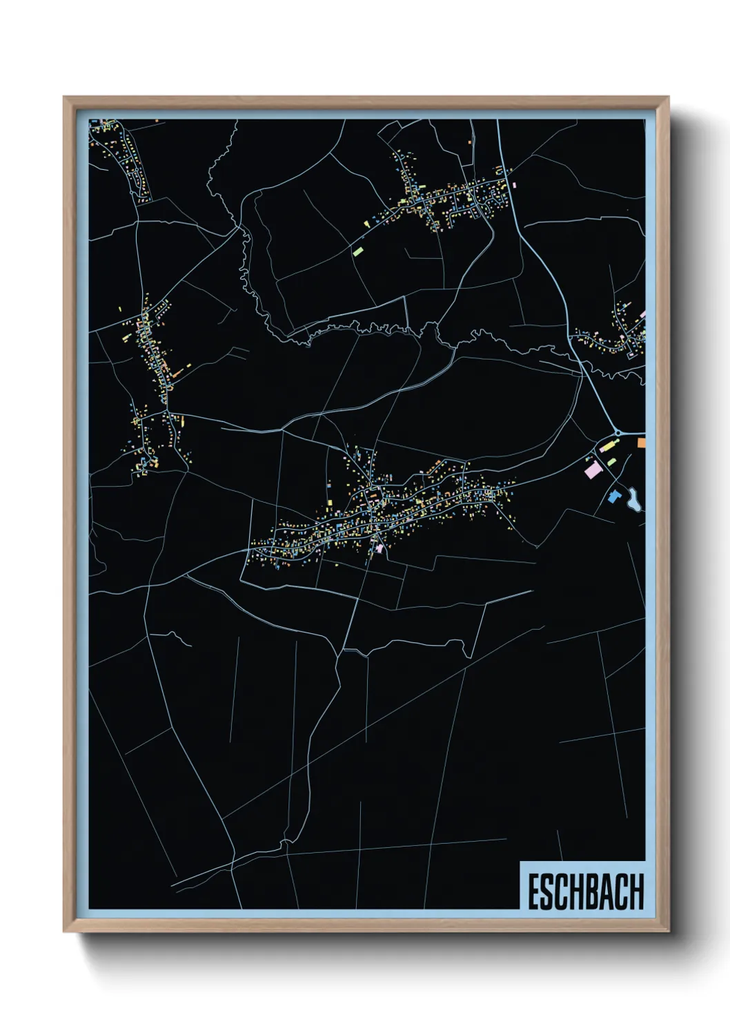 Une affiche de carte sur Eschbach