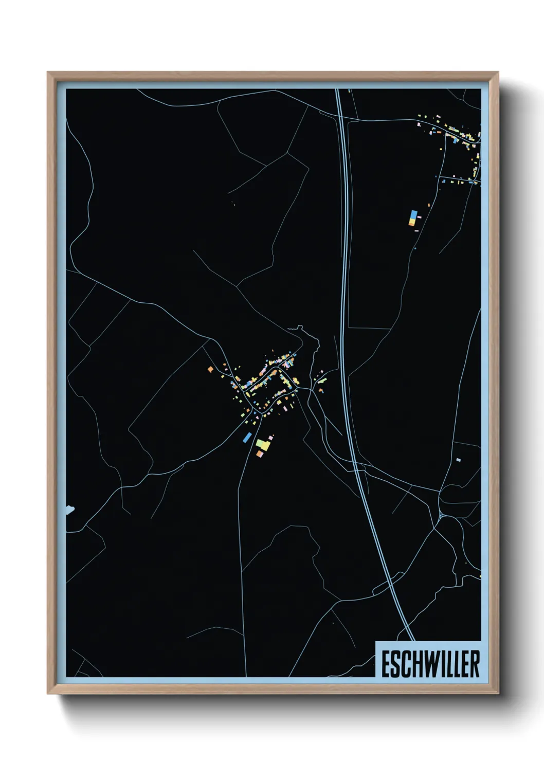 Une affiche de carte sur Eschwiller