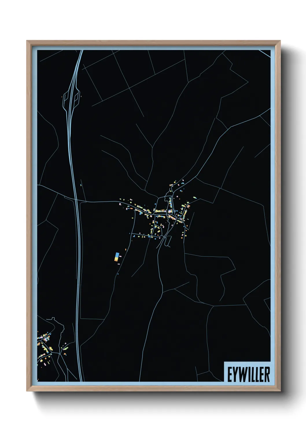 Une affiche de carte sur Eywiller