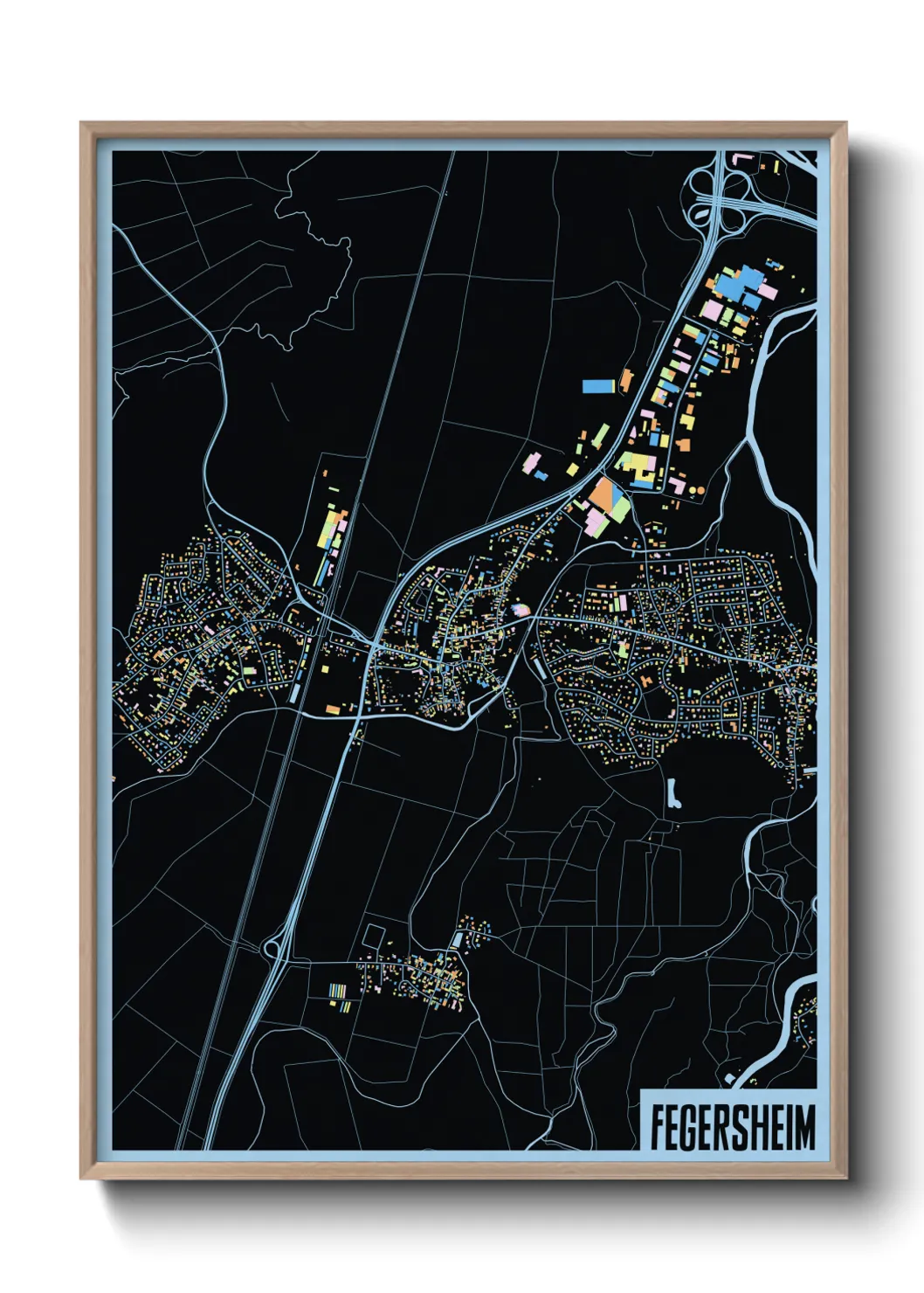 Une affiche de carte sur Fegersheim