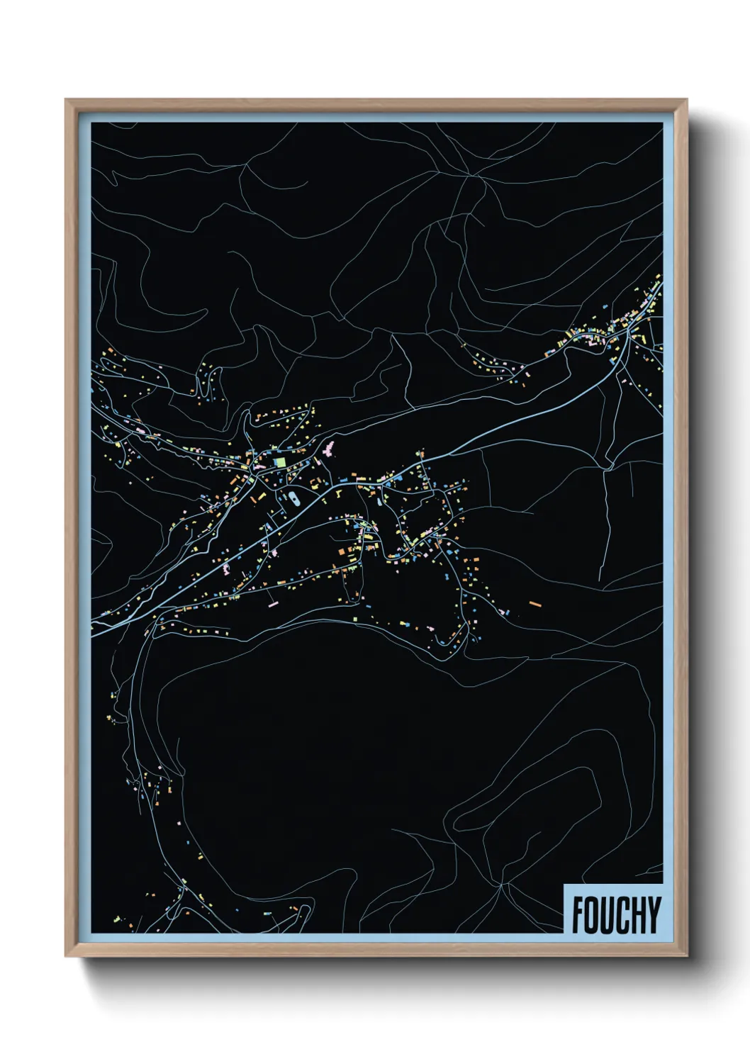 Une affiche de carte sur Fouchy