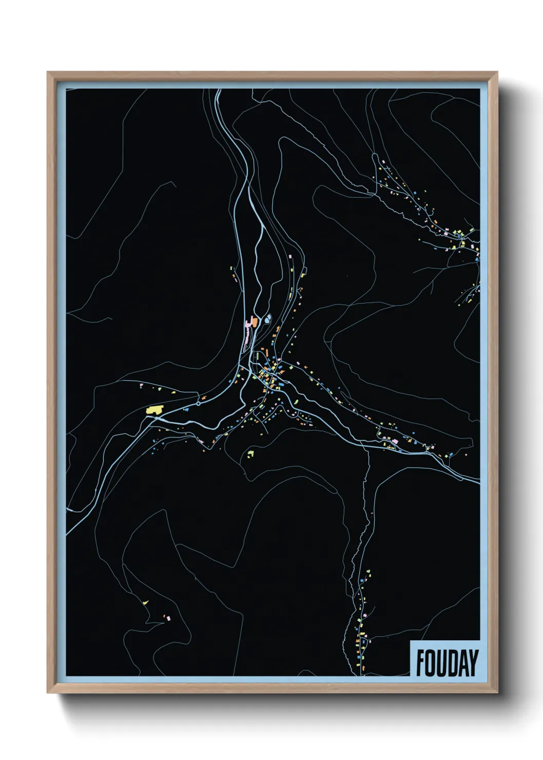 Une affiche de carte sur Fouday