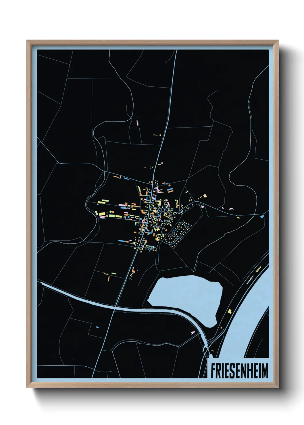 Une affiche de carte sur Friesenheim