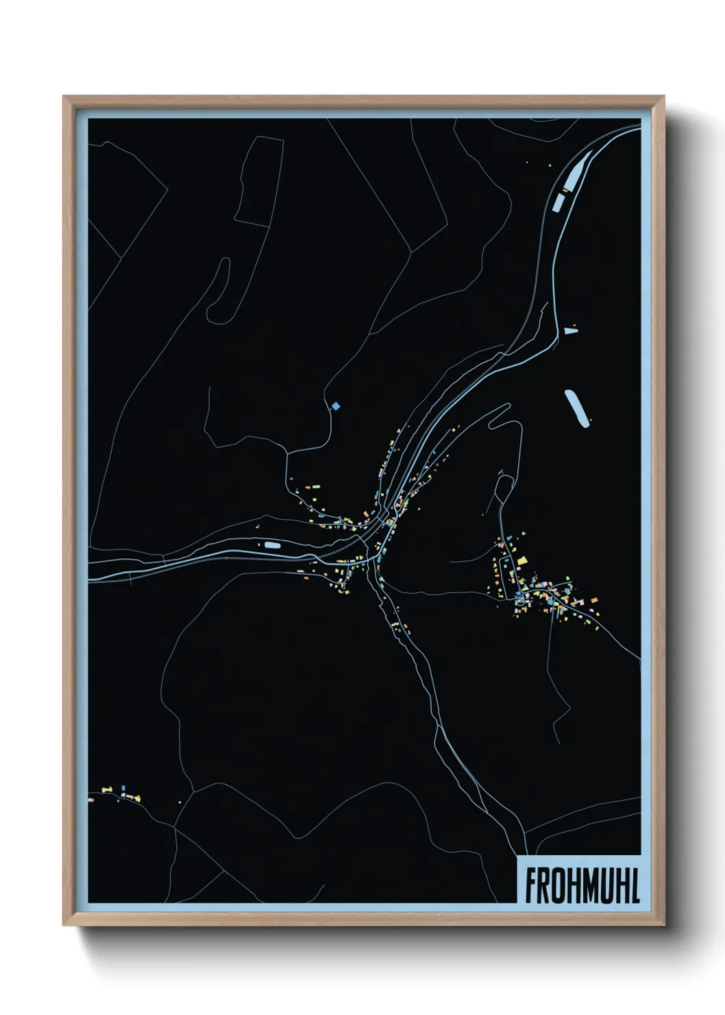 Une affiche de carte sur Frohmuhl