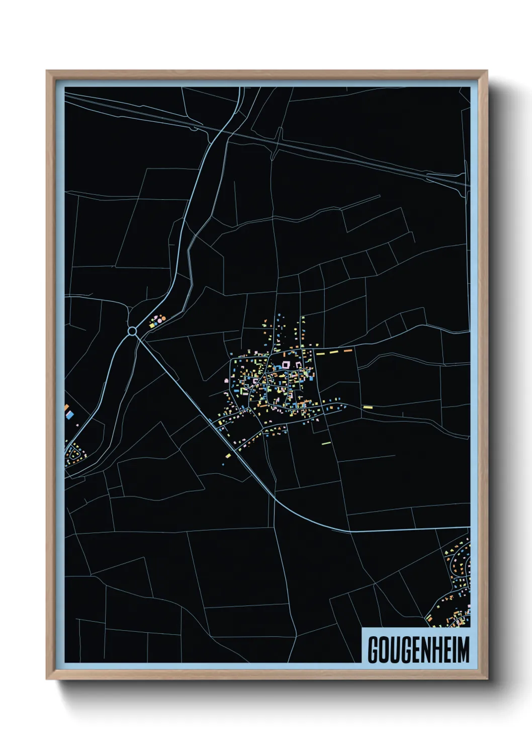 Une affiche de carte sur Gougenheim