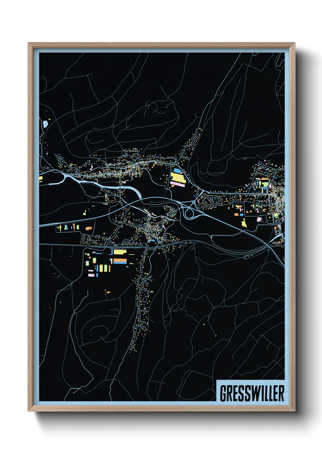 Une affiche de carte sur Gresswiller