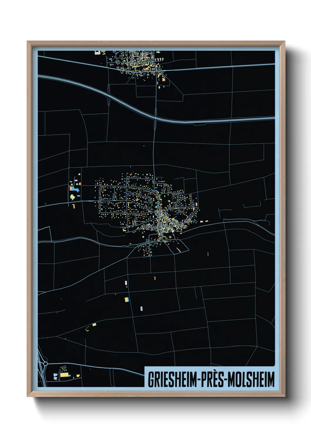 Une affiche de carte sur Griesheim-près-Molsheim