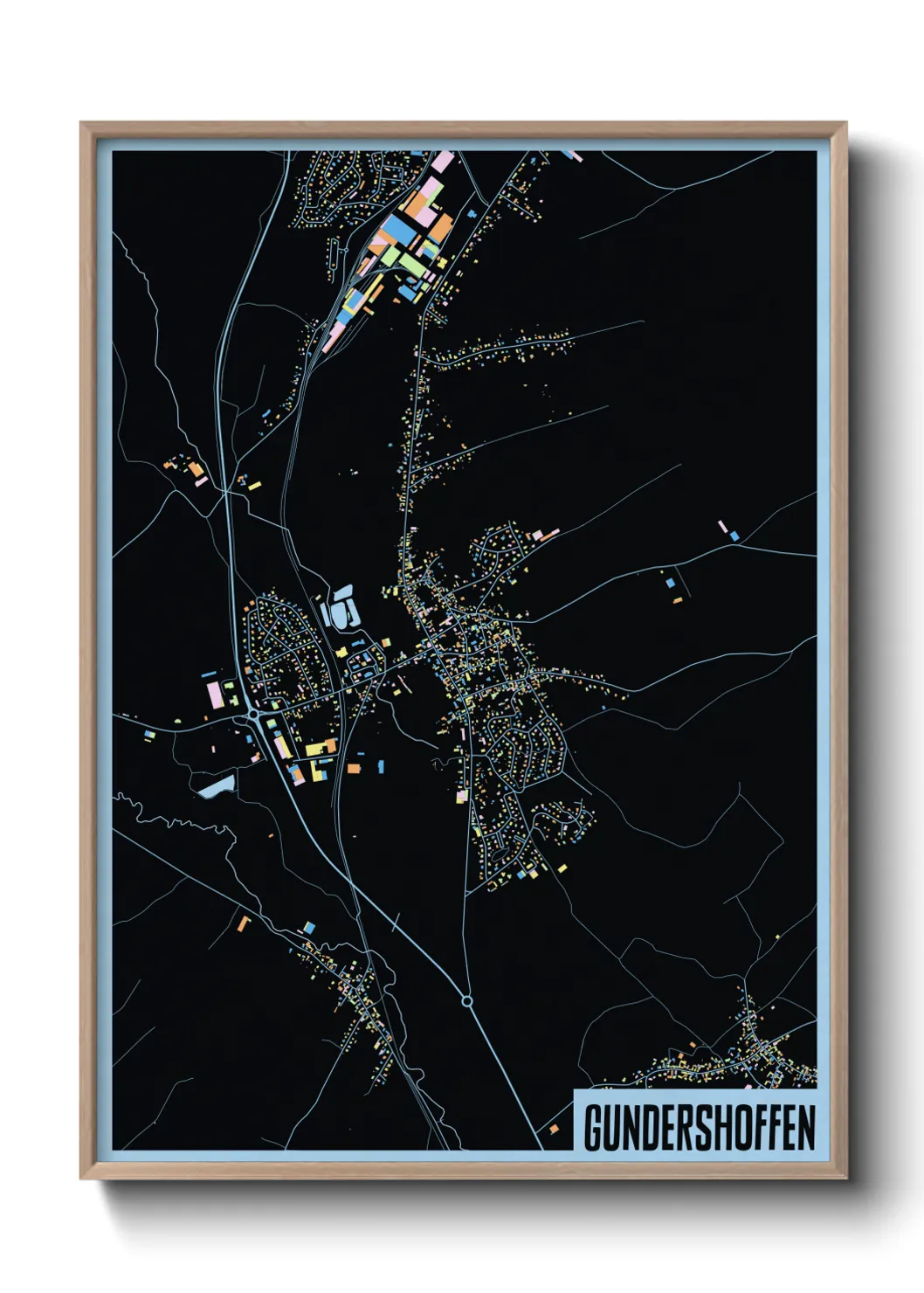 Une affiche de carte sur Gundershoffen